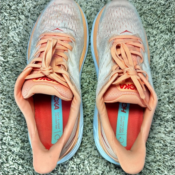 Hoka Clifton 8 Orange Running Shoes Sneakers 1119394 CSPY Womens Size 9B - Picture 8 of 10